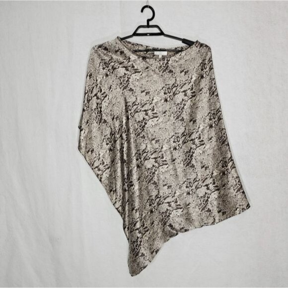 Alexis Tops - Alexis Resort Wear Pure Silk Charmeuse Poncho Style Asymmetrical Blouse XS/S